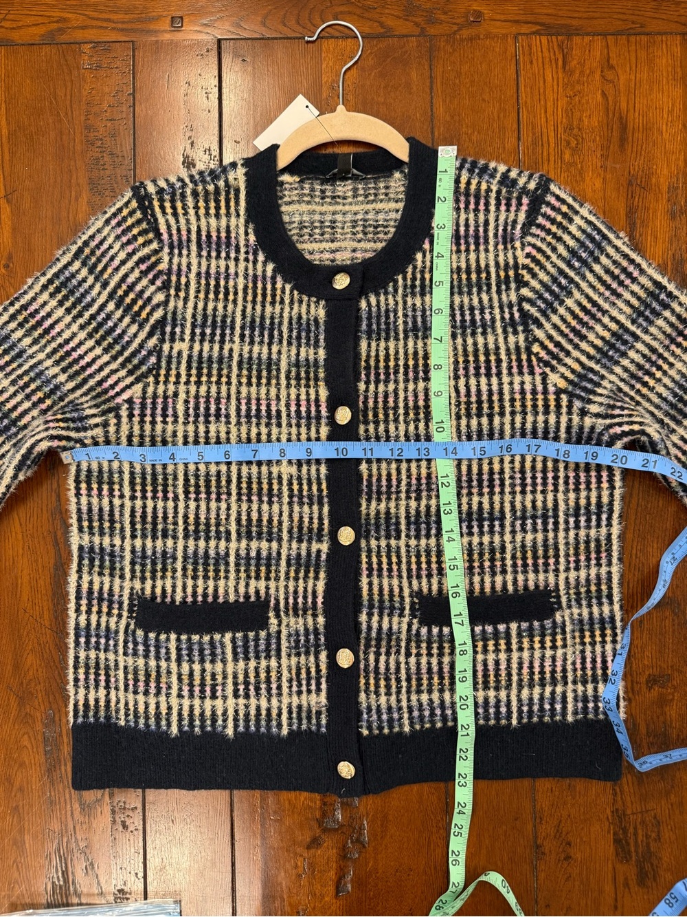 Talbots Sparkle Tweed Crewneck Cardigan Sweater NWT Size Medium - Picture 7 of 8